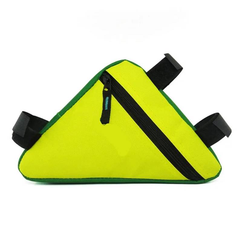 SOYUVAVB Fahrrad Rahmentasche wasserdichte Dreieck Radfahren Fahrrad Taschen Vorderrohr Rahmen Tasche Mountainbike Dreieck Tasche Rahmen Halter Sattel Tasche Für Montainbikes, Rennrad(Yellow Green) von SOYUVAVB