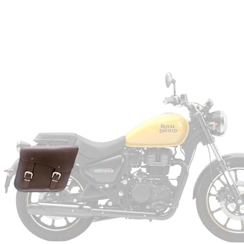 SPAAN Linke braune Seitentasche kompatibel mit Royal Enfield Meteor 350 von SPAAN