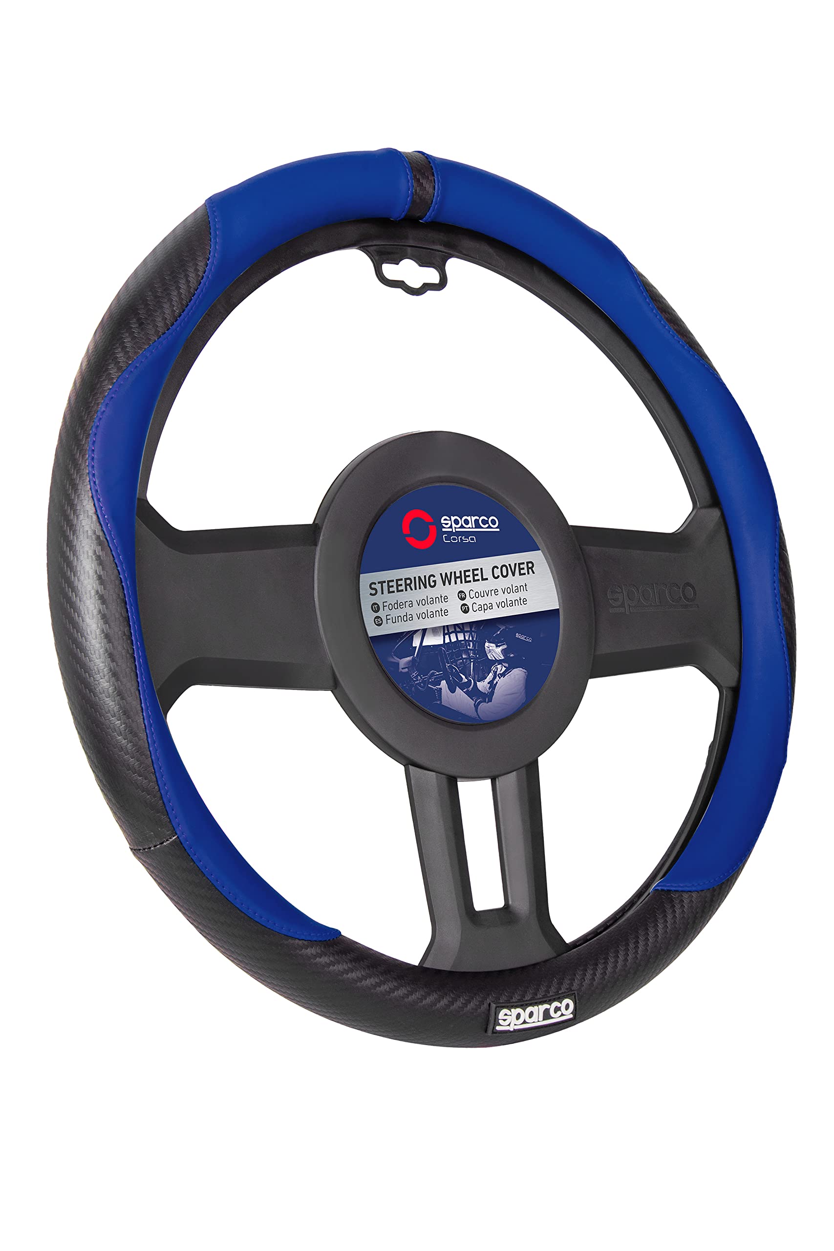 SPARCO Lenkradabdeckung S128 Blau und Schwarz aus PVC + Gummi von Sparco