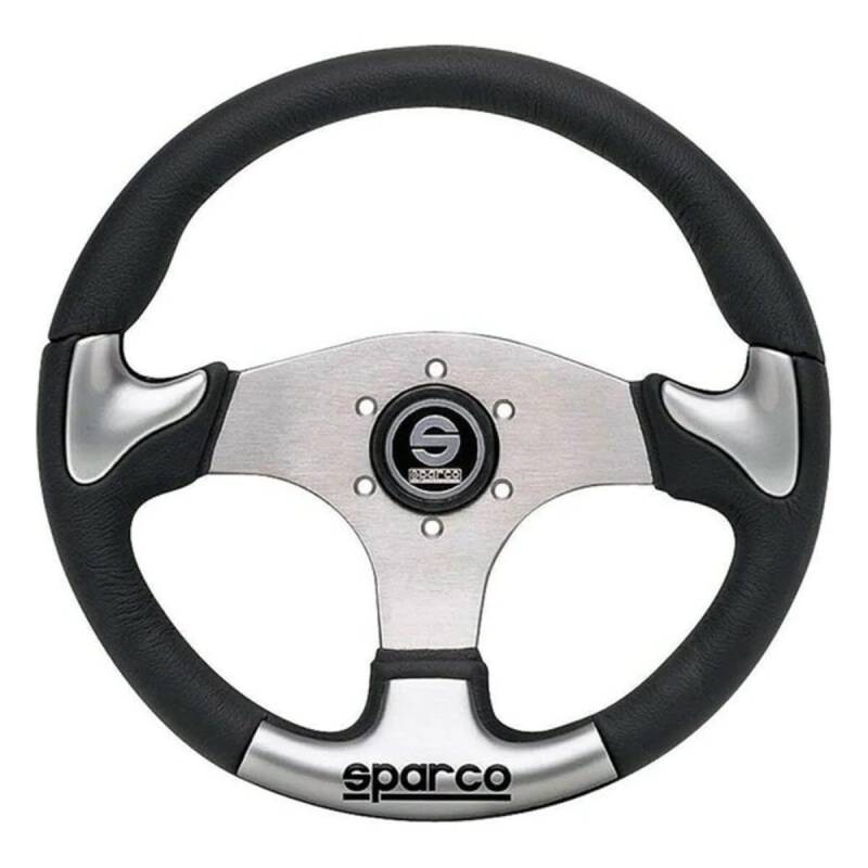 Sparco Universelles Sportlenkrad 'P222' - Schwartz/Grau Aluminium - Diameter 345mm von Sparco