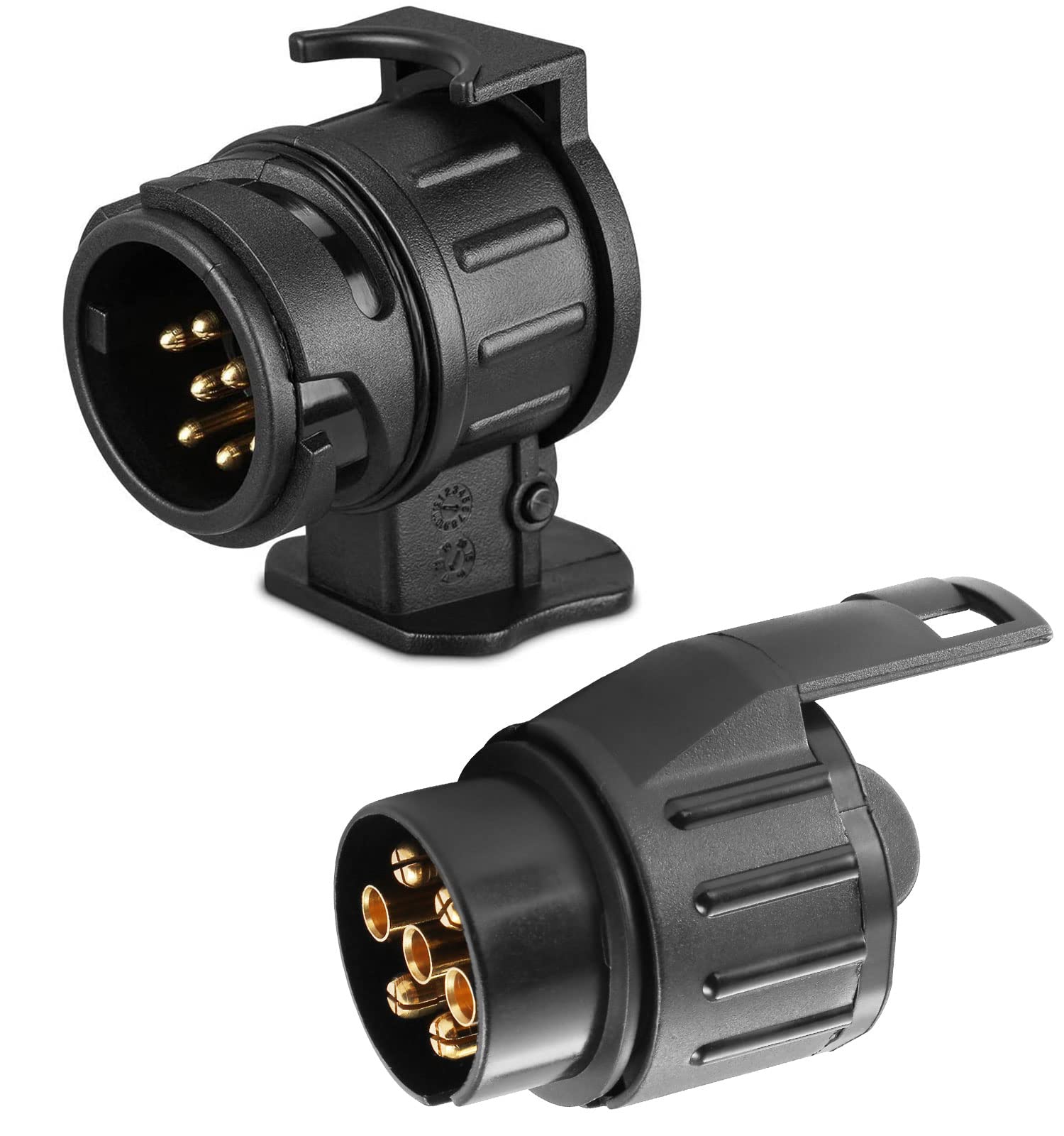 SPARKMOTO 13 auf 7 polig Anhänger Adapter und 7 auf 13 polig Adapter Kit,Auto zu Hänger Adapter für PKW AHK Fahrradträger adapter,Anhängerkupplung Steckdose Adapterstück Adapter Konverter mit cover(B) von SPARKMOTO