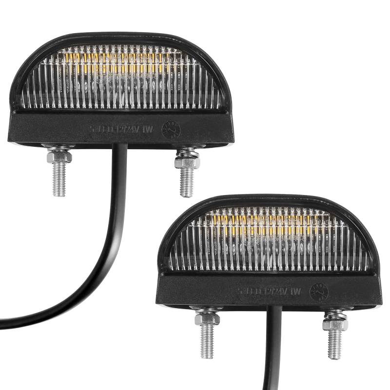 SPARKMOTO 2 x LED Kennzeichenbeleuchtung Anhänger 12v 24v, IP67 Wasserdicht Nummernschildbeleuchtung Hinten LED für Anhänger,Bootsanhänger,ECE und EMC Zulassung, LED Kennzeichenleuchte Anhänger von SPARKMOTO