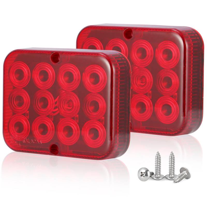 SPARKMOTO 2 x Nebelschlussleuchte LED Anhänger 12V Wasserdicht, LED Rückleuchten Anhänger Nebellichter Anhänger Hinten, Rot Nebelschlussleuchten LED anhänger für Wohnwagen LKW Traktor von SPARKMOTO