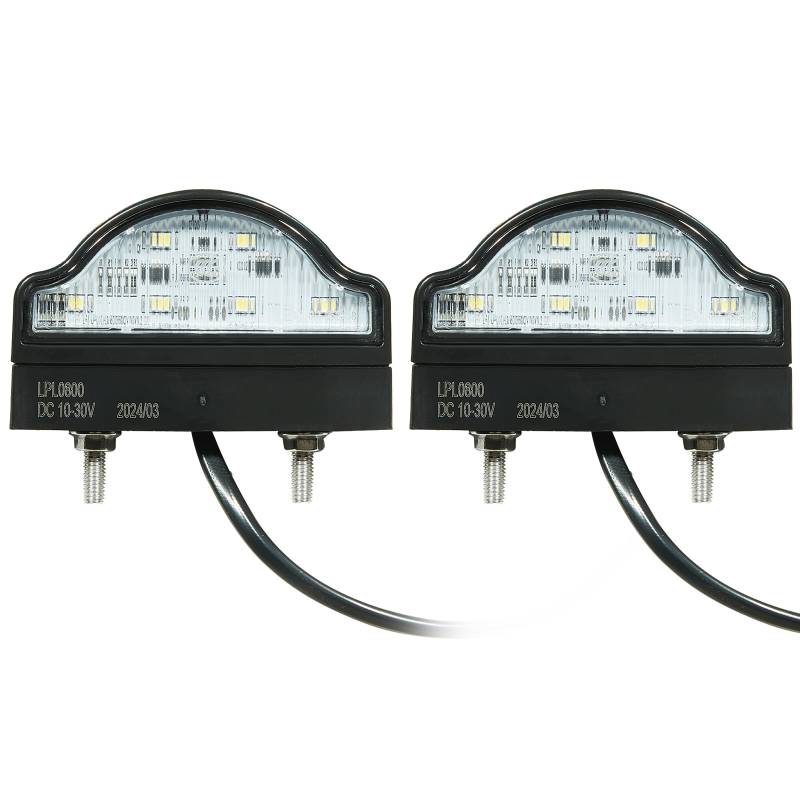 SPARKMOTO Kennzeichenleuchte LED 12V 24V,2 Stück Kaltes Weiß LED Kennzeichenbeleuchtung anhänger, Wasserdicht Nummernschildbeleuchtung Hinten LED für PKW Anhänger,LKW von SPARKMOTO