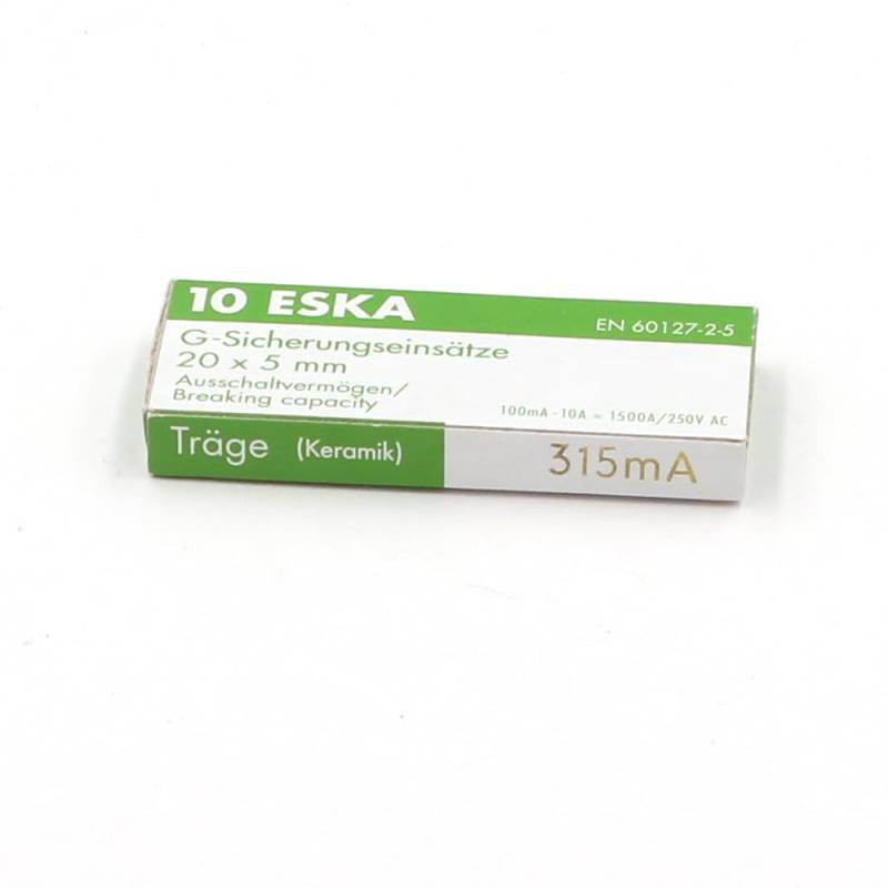 Temporäre Sicherung (T) aus Keramik, 315 mA/250 V AC, 5 x 20 mm (Box mit 10 Sicherungen) von SPC-BOUTIQUE