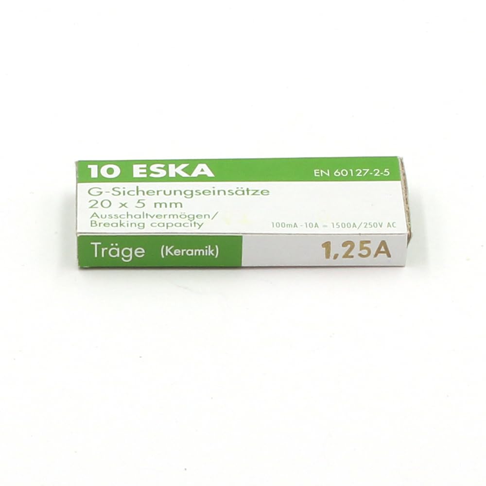 Zeitsicherung, (T), Keramik, 1,25 A/250 V AC, 5 x 20 mm (10 Sicherungen) von SPC-BOUTIQUE