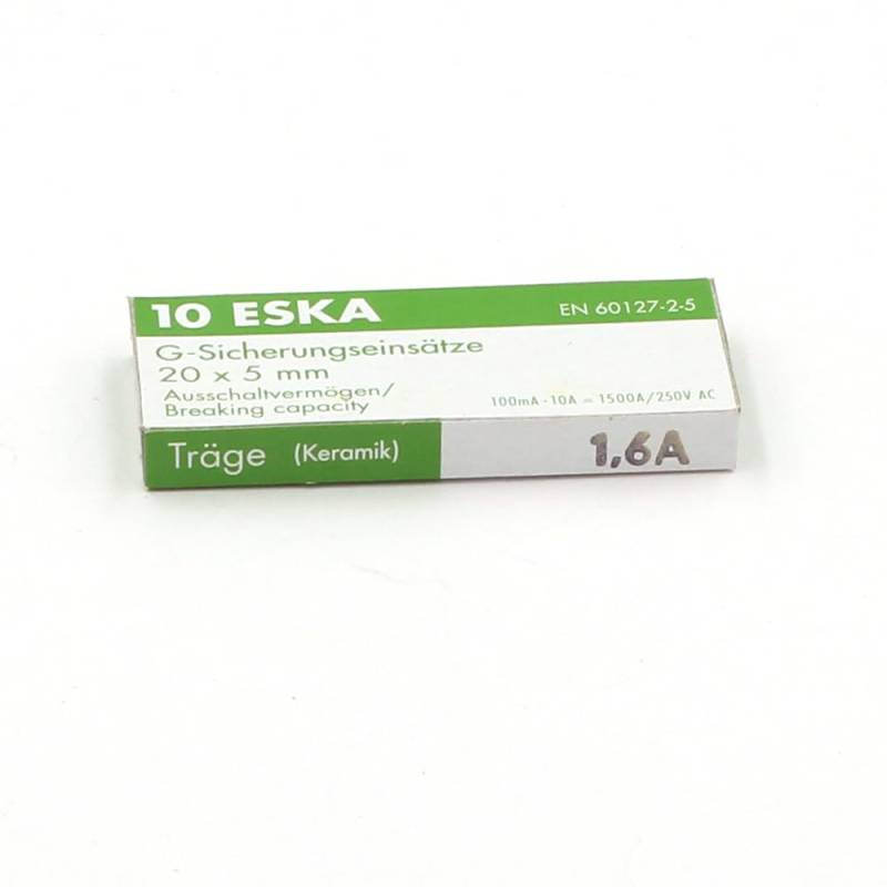 Zeitsicherung, (T), Keramik, 1,6 A/250 V AC, 5 x 20 mm (10 Sicherungen) von SPC-BOUTIQUE