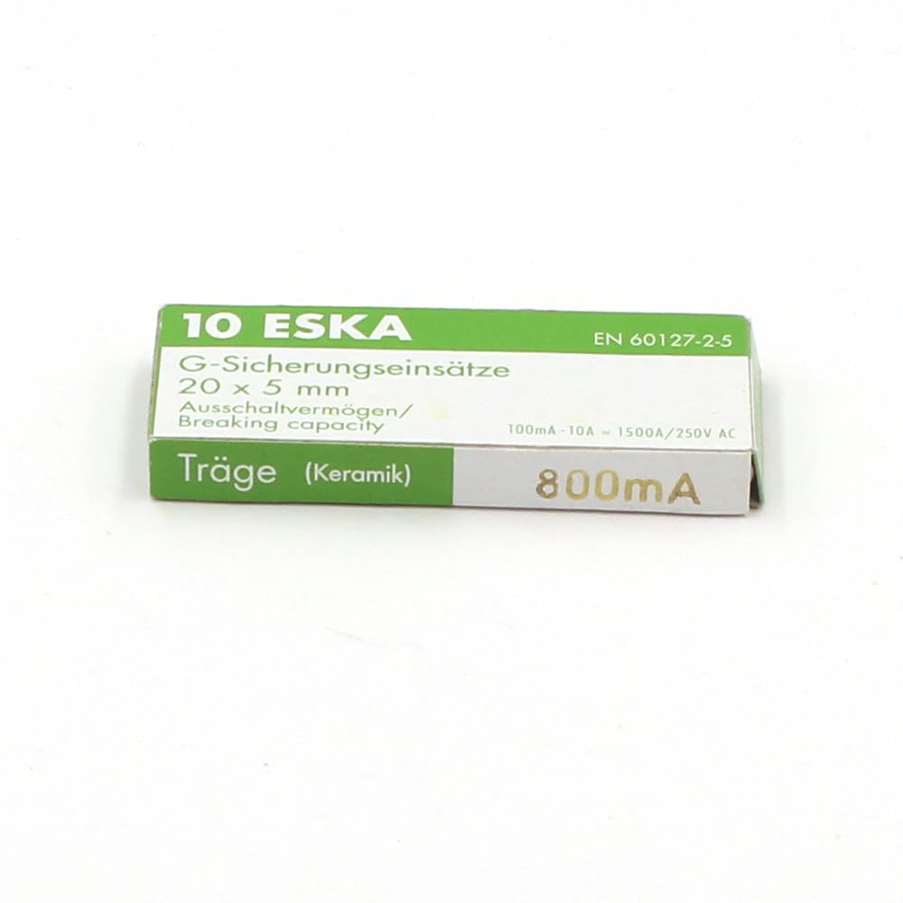 Zeitsicherung, (T) aus Keramik, 800 mA/250 VAC, 5 x 20 mm (10 Sicherungen) von SPC-BOUTIQUE