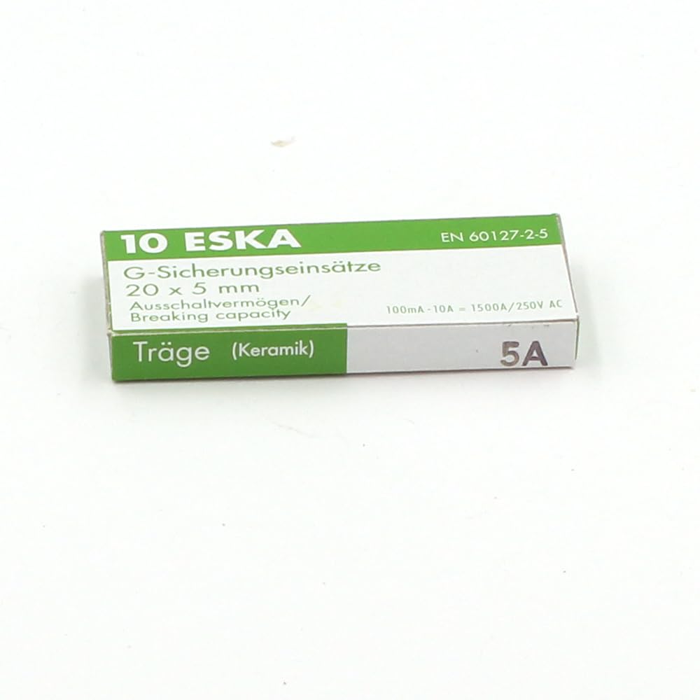 Zeitsicherung (T) aus Keramik, 5 A/250 V AC, 5 x 20 mm (10 Sicherungen) von SPC-BOUTIQUE