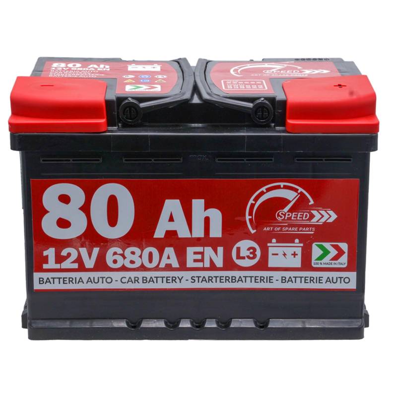 AUTOBATTERIE Original Speed L3 80 Ah 12 V 680 A Pluspol RECHTS (278 x 190 x 175) von SPEED