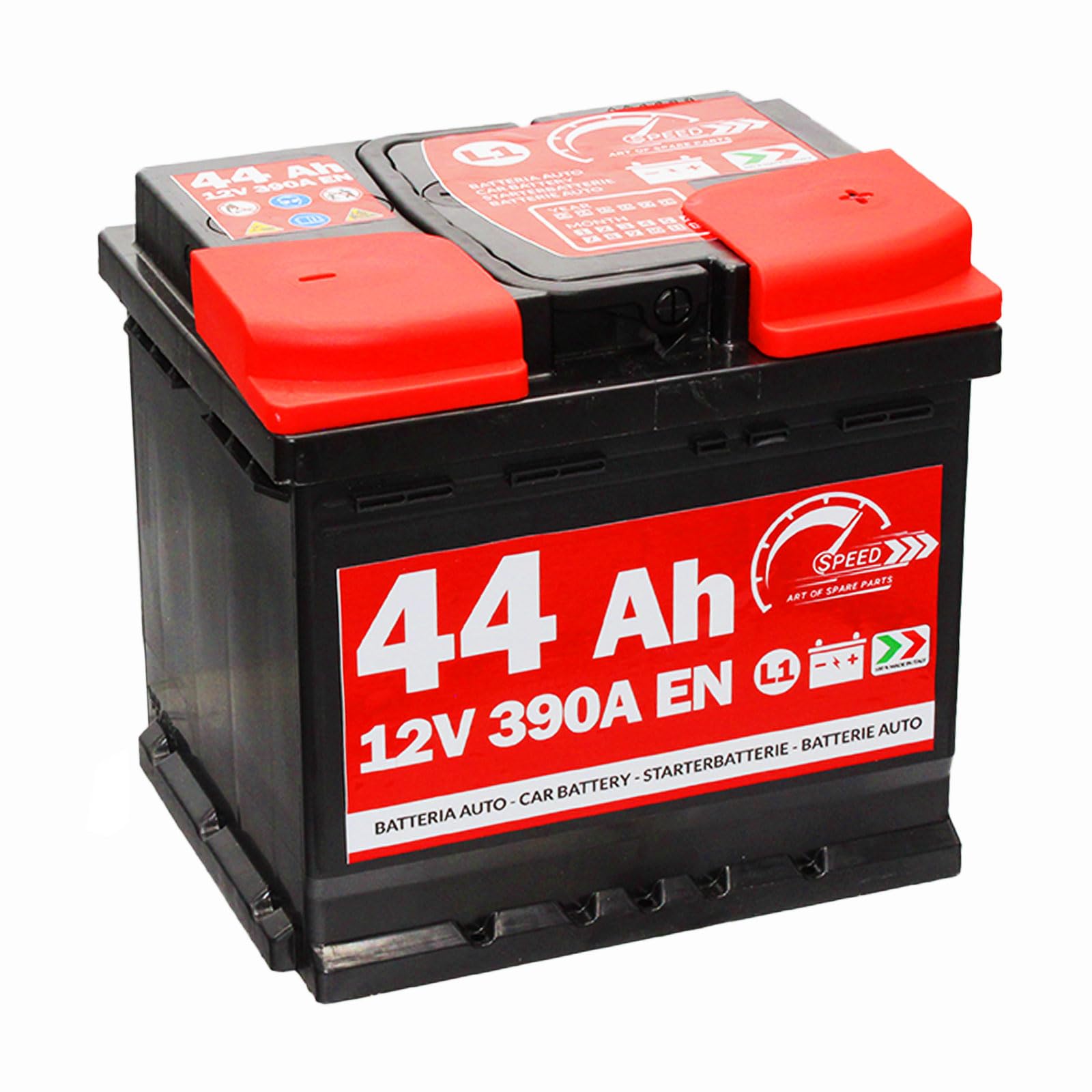 Autobatterie Speed von SMC Code L144 44 Ah 390 A Pluspol rechts 12 V von SPEED