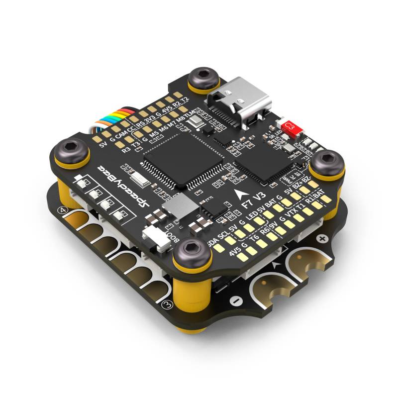 V3 F7 Flugregler-Stack 30x30 Drohne FC Stack mit 4in1 50A ESC BL32 Drahtlose Betaflight-Konfiguration, Blackbox, Lötfreien Steckern, WiFi,Bluetooth für 3-6S 4" 5" FPV Drohne Cinelifter von SPEEDY BEE