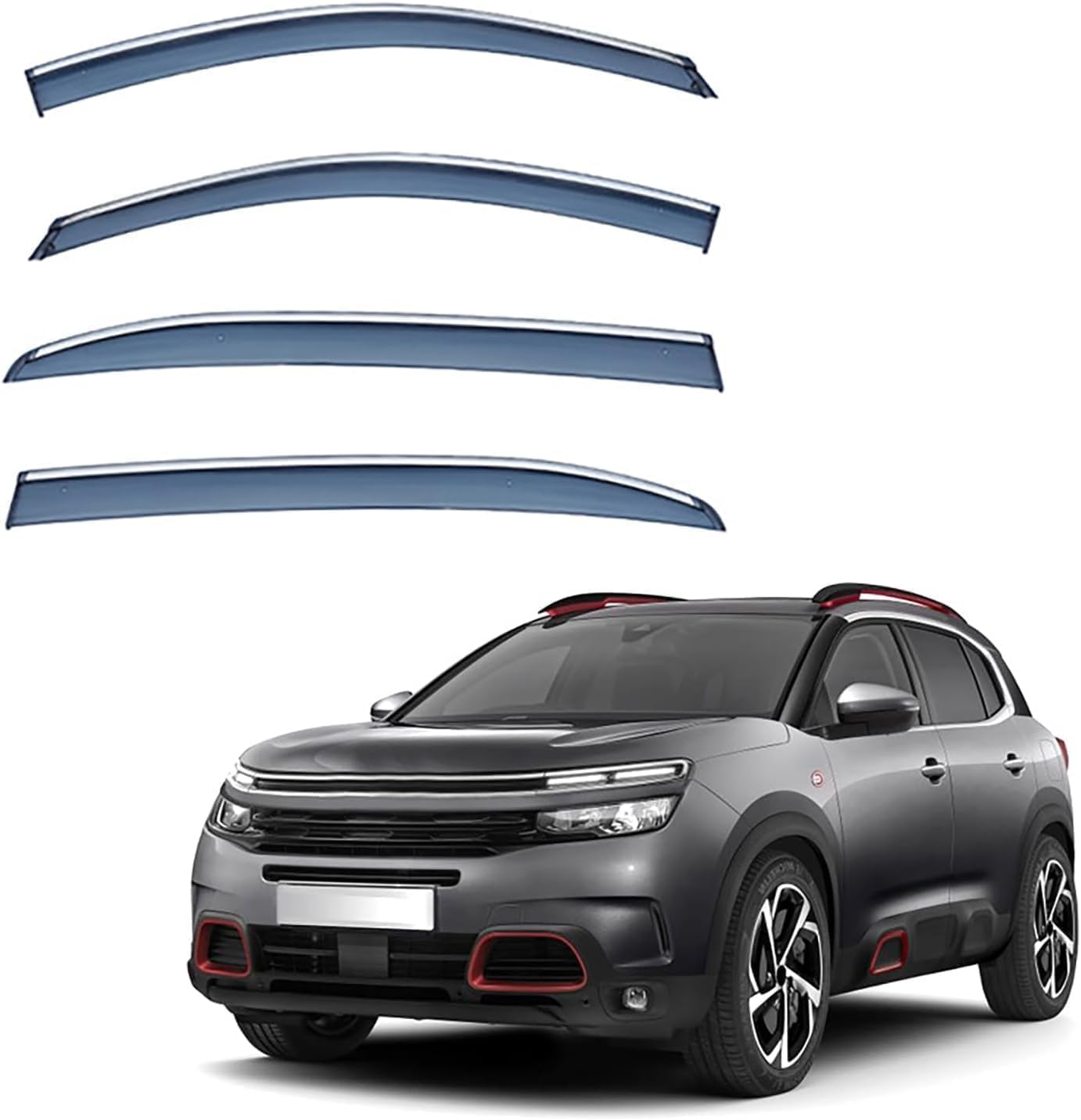 Autofenster-Windabweiser-Visier für Citroen C5 aircross MK1 2017-2020 2021 2022 2023, Auto-Windabweiser/Sonnenblende/Auto-Regenschutz/Deflektor/Markisenabdeckung/Lüftungsschutz von SPEL3LQQ