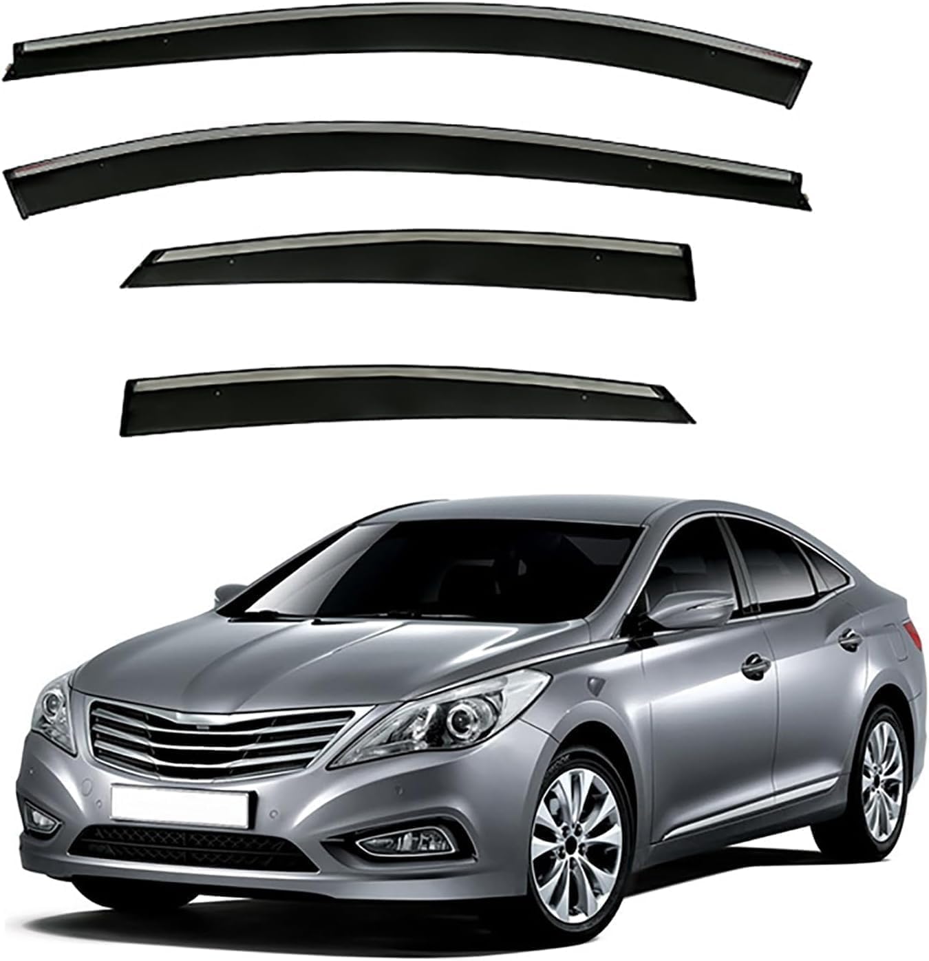 Autofenster-Windabweiser-Visier für Hyundai Grandeur MK5-HG 2012-2016, Auto-Windabweiser/Sonnenblende/Auto-Regenschutz/Deflektor/Markisenabdeckung/Lüftungsschutz von SPEL3LQQ