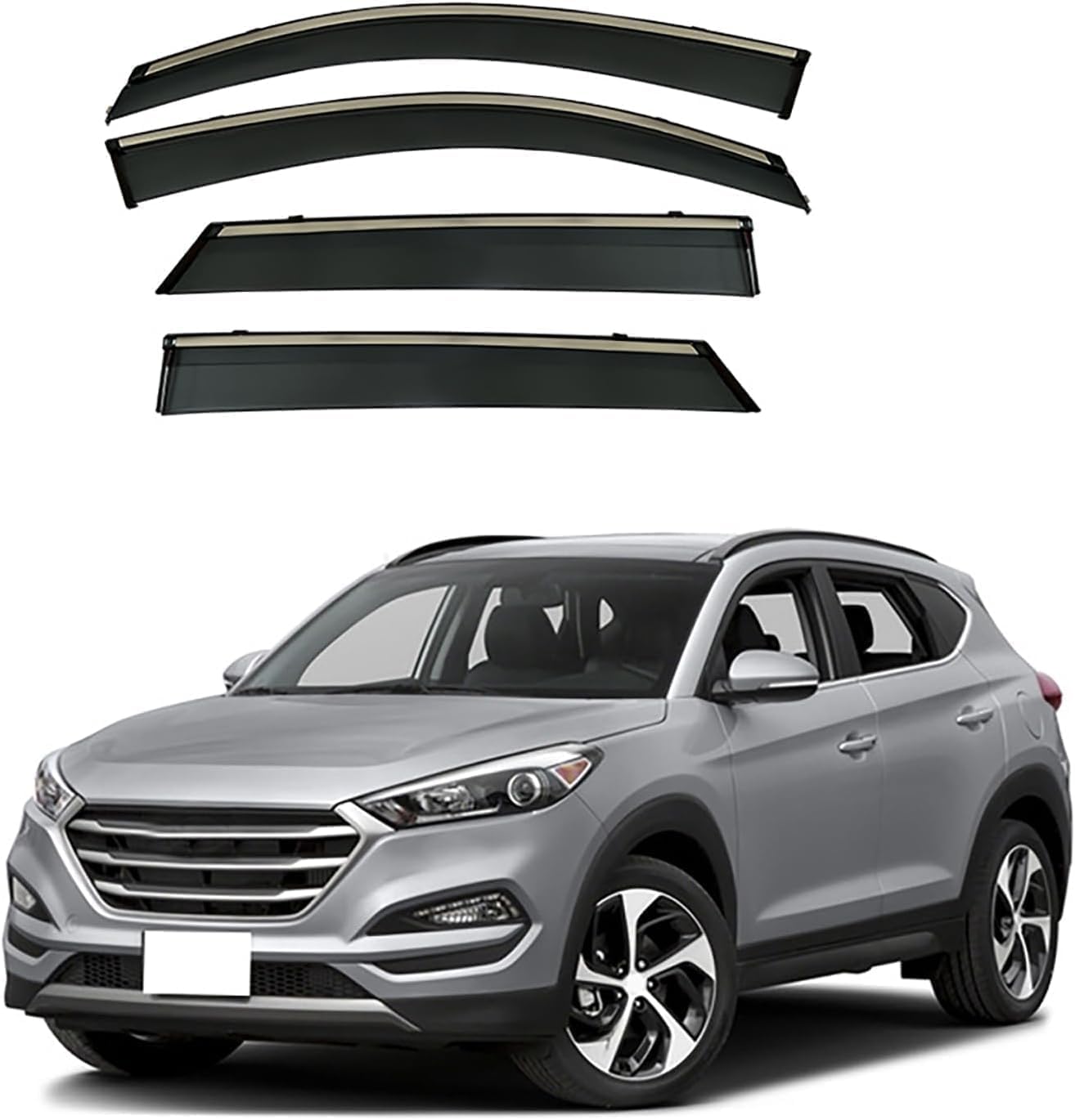 Autofenster-Windabweiser-Visier für Hyundai Tucson MK3/TL 2015-2020, Auto-Windabweiser/Sonnenblende/Auto-Regenschutz/Deflektor/Markisenabdeckung/Lüftungsschutz von SPEL3LQQ