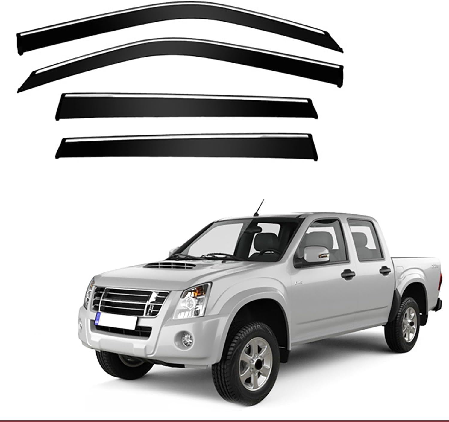 Autofenster-Windabweiser-Visier für Isuzu D-MAX MK1-RA-RC 2002-2010, Auto-Windabweiser/Sonnenblende/Auto-Regenschutz/Deflektor/Markisenabdeckung/Lüftungsschutz von SPEL3LQQ