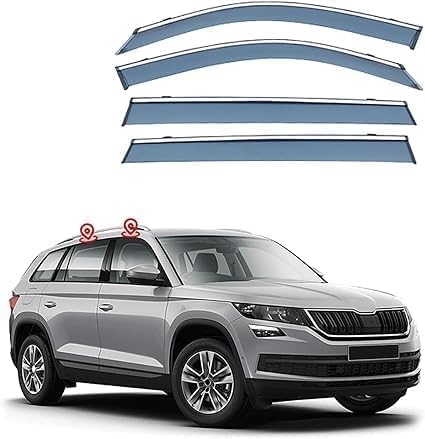 Autofenster-Windabweiser-Visier für Skoda Kodiaq NS7 2017 2018 2019 2020 2021 2022 2023, Auto-Windabweiser/Sonnenblende/Auto-Regenschutz/Deflektor/Markisenabdeckung/Lüftungsschutz von SPEL3LQQ