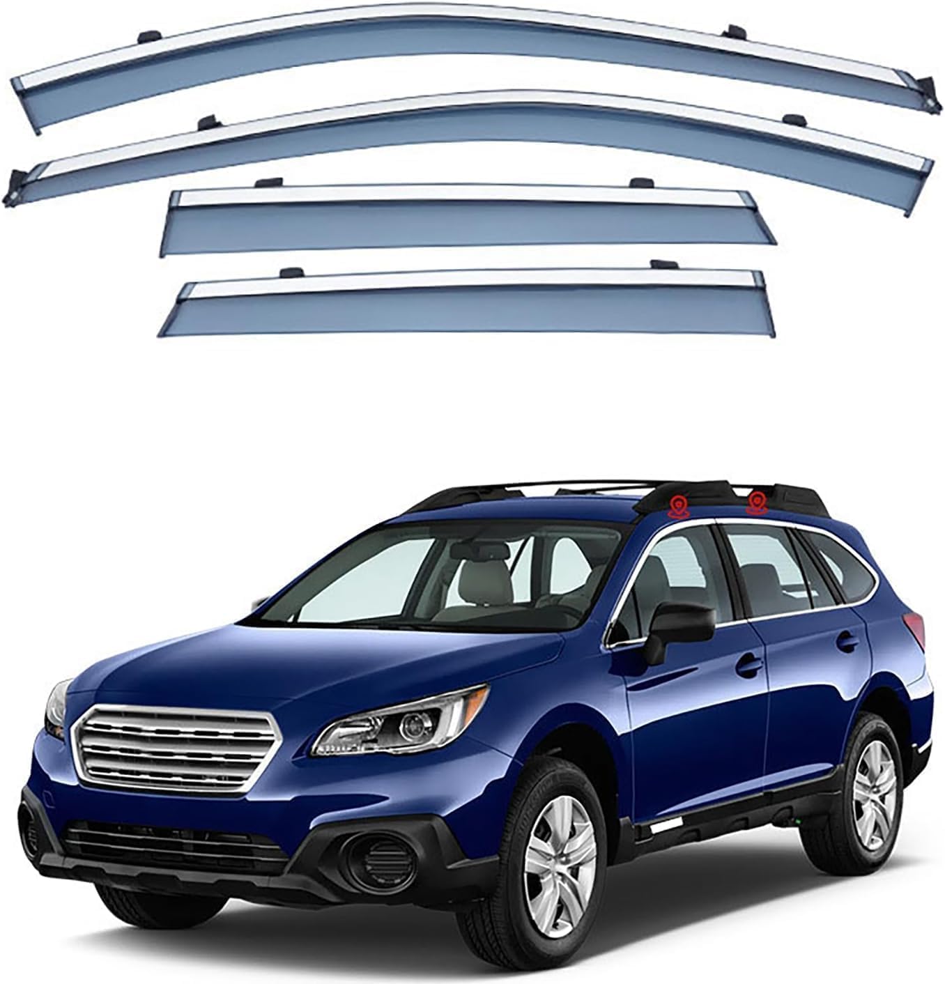 Autofenster-Windabweiser-Visier für Subaru Outback 2015-2019, Auto-Windabweiser/Sonnenblende/Auto-Regenschutz/Deflektor/Markisenabdeckung/Lüftungsschutz von SPEL3LQQ