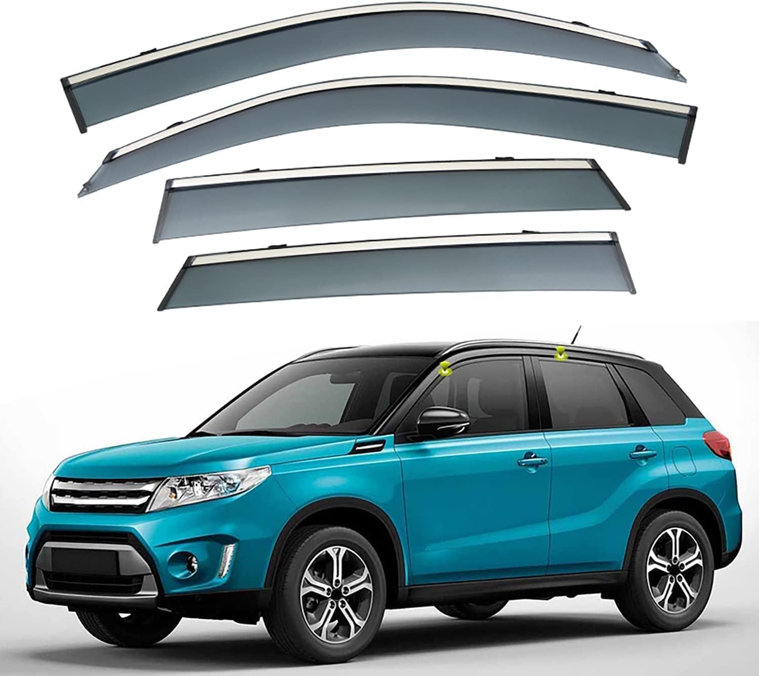 Autofenster-Windabweiser-Visier für Suzuki Vitara MK4-LY 2015-2021, Auto-Windabweiser/Sonnenblende/Auto-Regenschutz/Deflektor/Markisenabdeckung/Lüftungsschutz von SPEL3LQQ