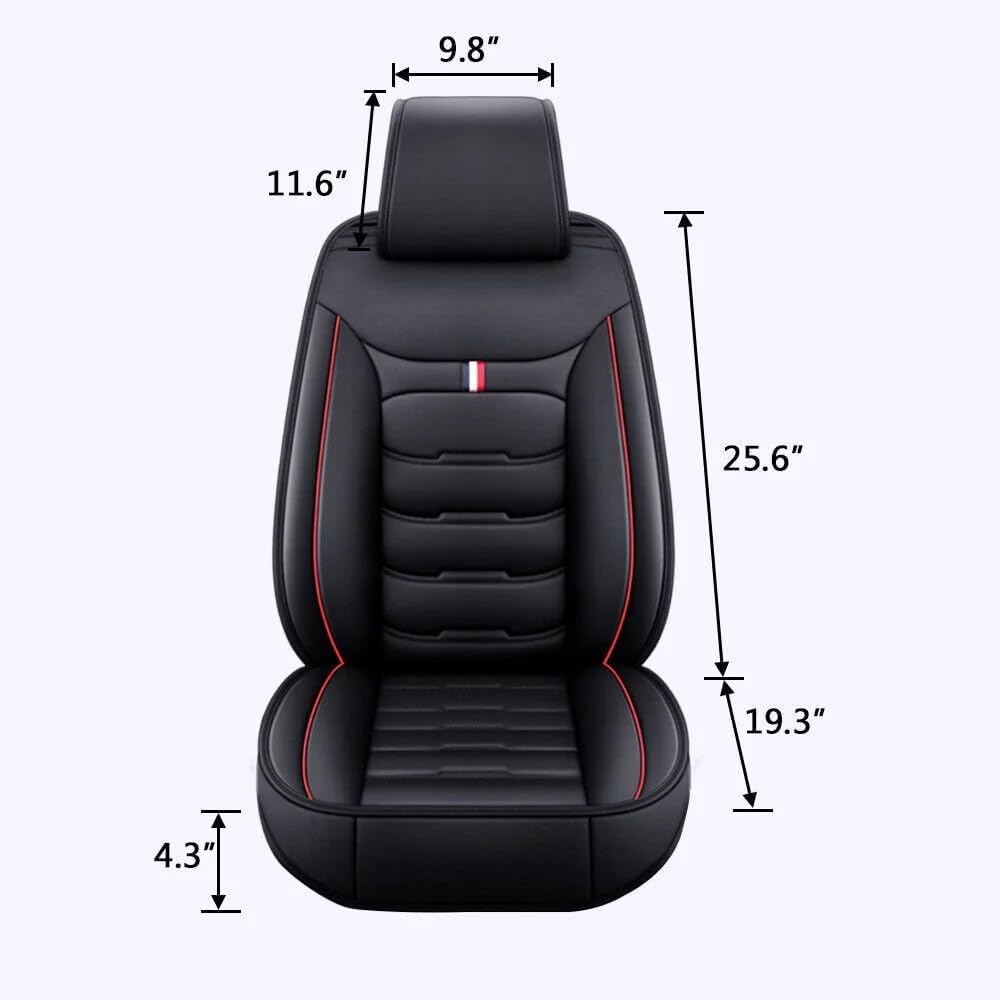 SPEL3LQQ Auto Sitzbezügesets für Accord Plug-In Hybrid 2000-2023, atmungsaktiv und leicht zu reinigen wasserdichte Autositzschoner,Black Red von SPEL3LQQ