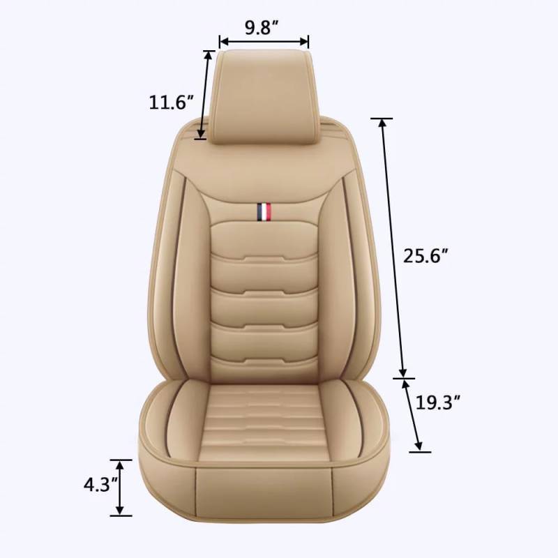 SPEL3LQQ Auto Sitzbezügesets für Dodge Neon 2000-2023, atmungsaktiv und leicht zu reinigen wasserdichte Autositzschoner,Beige von SPEL3LQQ