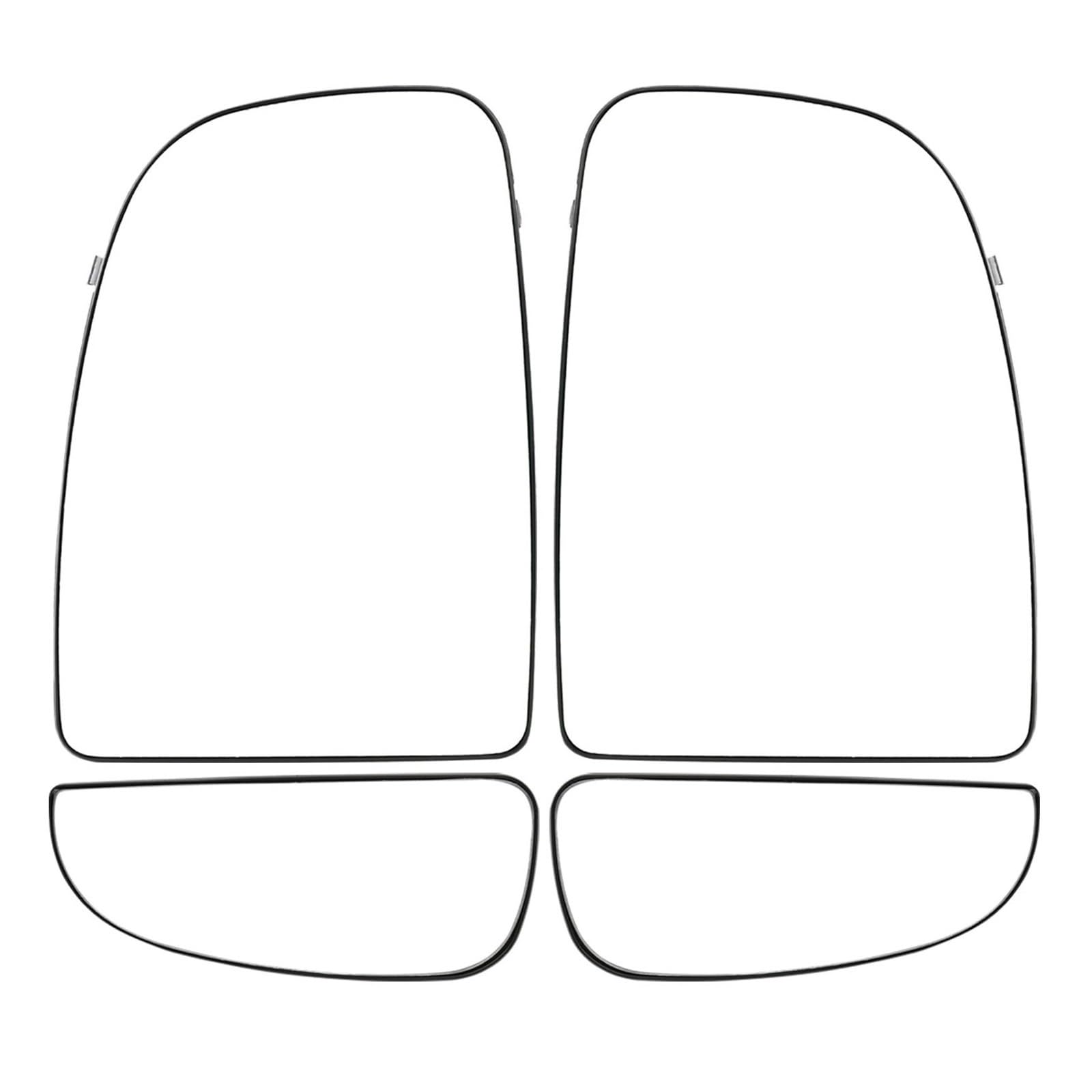 Seitenspiegelglas Für Fiat Für Ducato 2006-2023 Linker Und Rechter Außenspiegel Beheizt Fahrer-/Beifahrerseite Oberer Und Unterer Teil(Upper Lower L and R) von SPICLY