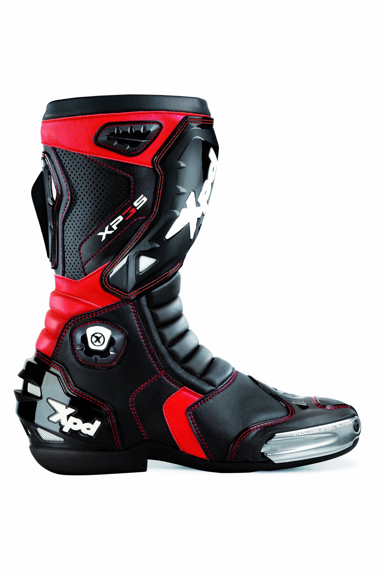 XPD Motorradstiefel XP3-S, Schwarz/Rot, 44 von XPD