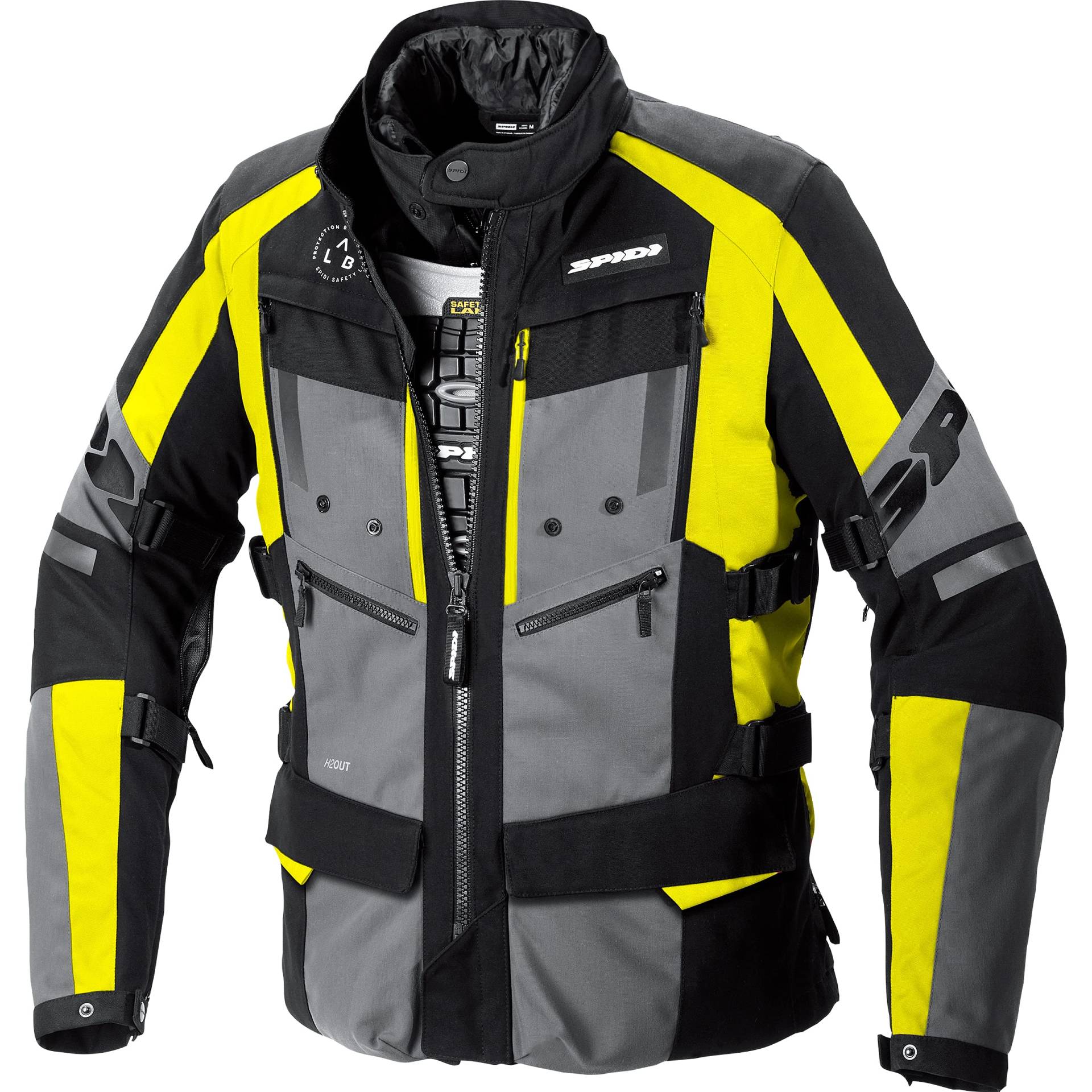 SPIDI 4 Season Evo H2Out Motorrad Textiljacke, schwarz/neon/gelb, L von SPIDI