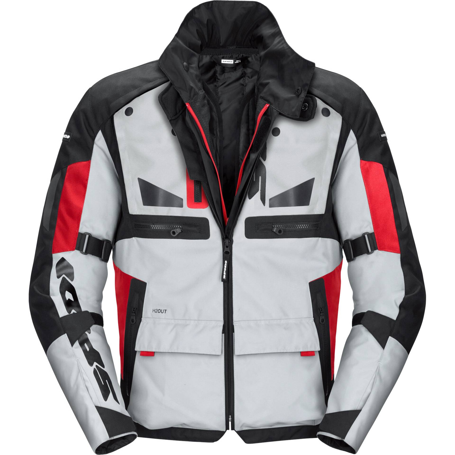 SPIDI Crossmaster H2Out Jacke schwarz/rot L Herren von SPIDI