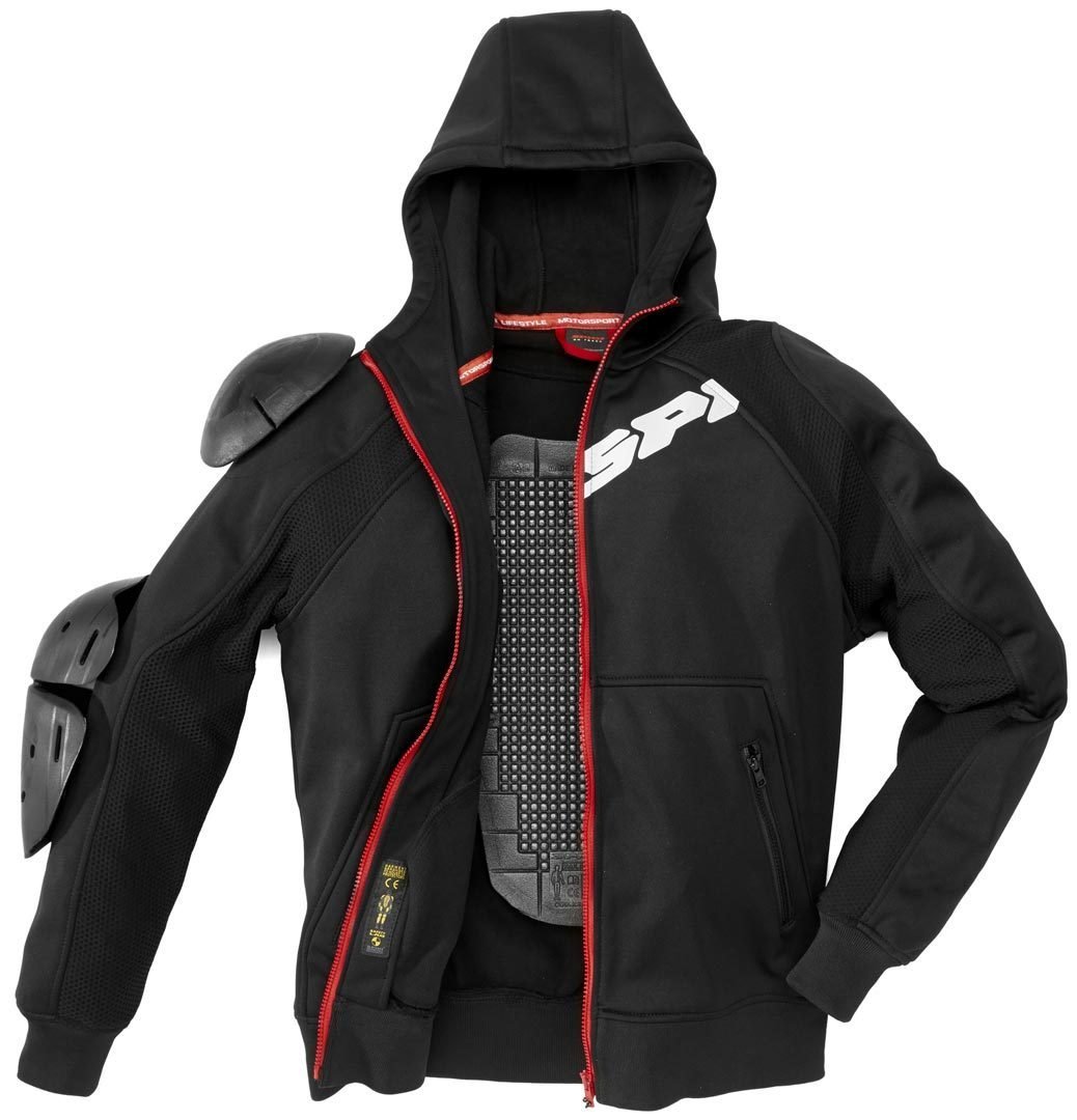 Spidi Textil Motorradjacke Hoodie Armor, Schwarz, Größe 3XL von SPIDI