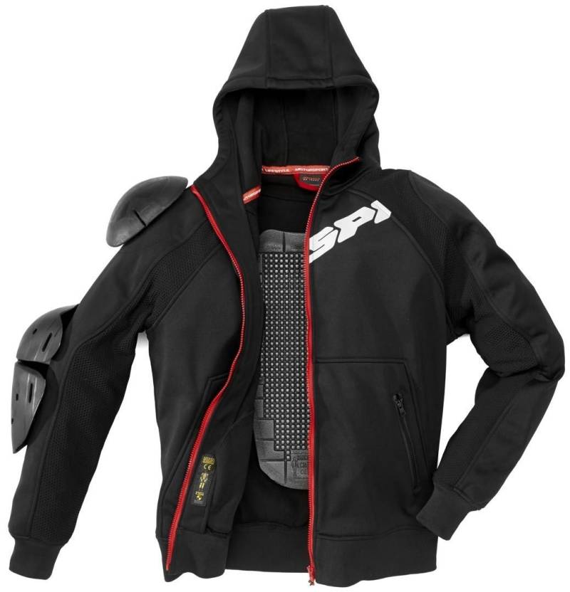 Spidi Textil Motorradjacke Hoodie Armor, Schwarz, Größe XL von SPIDI