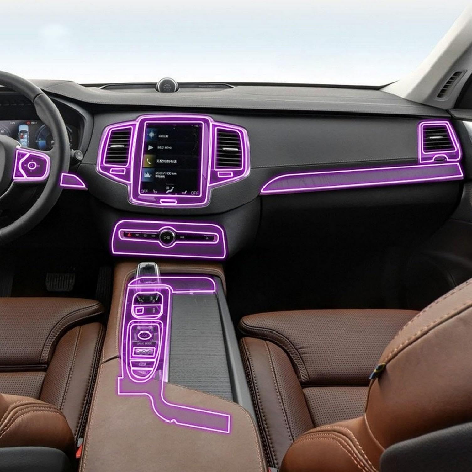 SPISLXTP Auto-Innenfolie, Zentralkonsole, Getriebe, Armaturenbrett, Navigationsbildschirm, TPU, transparente Schutzfolie, für Volvo XC90 2015–2023 von SPISLXTP