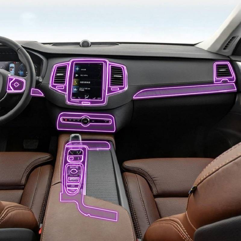 SPISLXTP Auto-Innenfolie, Zentralkonsole, Getriebe, Armaturenbrett, Navigationsbildschirm, TPU, transparente Schutzfolie, für Volvo XC90 2015–2023 von SPISLXTP