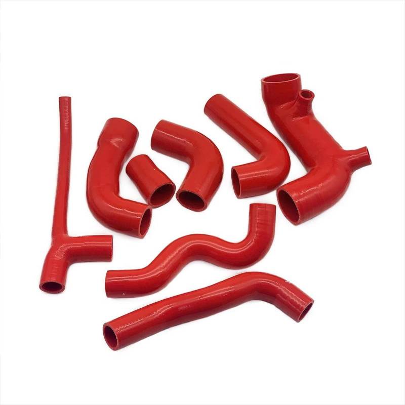 Lufteinlass-Silikonschlauch Für Fiat Für Uno Turbo 1.4 MK2 1989–2005 Turbo Zu AirBox-Ansaugrohr-Anschlussschlauch-Teile Lufteinlass Auto Ansaugschlauch(Total Kit Red) von SPLACK