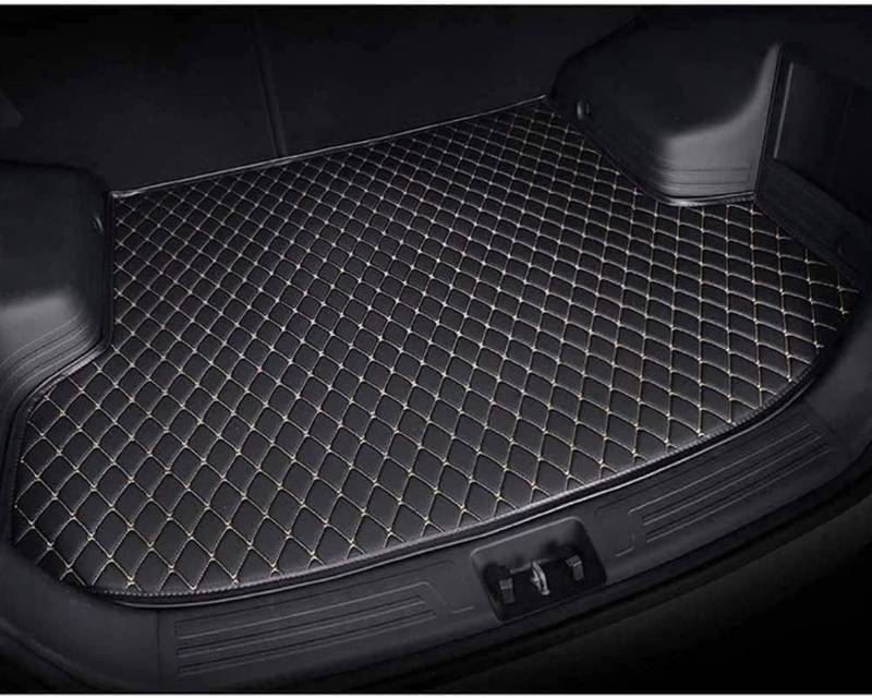 Leder Kofferraummatte für Mini One Cooper Paceman Clubman Countryman, Passgenau Auto Kofferraumwanne Anti-Scratch Anti-Rutsch Wasserdichtes Schutz Cargo Liner Teppich, C/Black-Beige von SPLIUMG