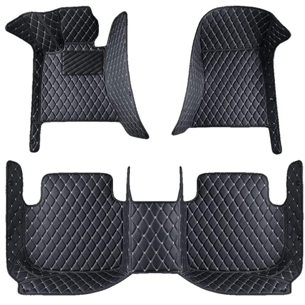 MaßGeschneiderte Auto FußMatte Aus Leder für Toyota RAV4 2020-2023,Allwetter Teppich Auto Vollabdeckung Schutz Vorderseite und Rückseite Seat Fussmatten Innere Zubehör(LHD),A/BLACKBEIGE von SPLIUMG