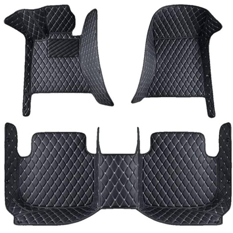 MaßGeschneiderte Auto FußMatte Aus Leder für Toyota RAV4 2020-2023,Allwetter Teppich Auto Vollabdeckung Schutz Vorderseite und Rückseite Seat Fussmatten Innere Zubehör(LHD),A/BLACKBEIGE von SPLIUMG