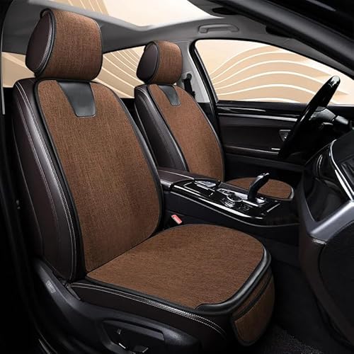 SPLIUMG Auto Leder Sitzschoner Set für Citroen C5 Aircross 2019-2023, 5-Sitze Wasserdicht Anti-Rutsch Comfort Autositz Sitzschoner, Kompatibel für Airbag, Auto Innere Schutz Zubehör,A/Brown von SPLIUMG