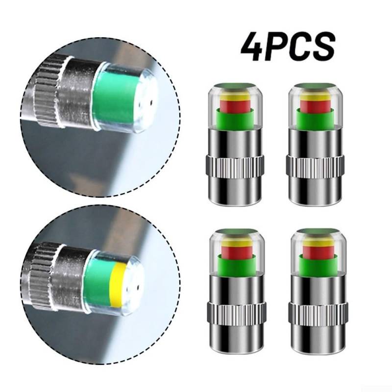 4 x Autoreifendrucksensoren mit visuellen Warnungen zur effektiven Überwachung des Aufblasstands von SPORTARC