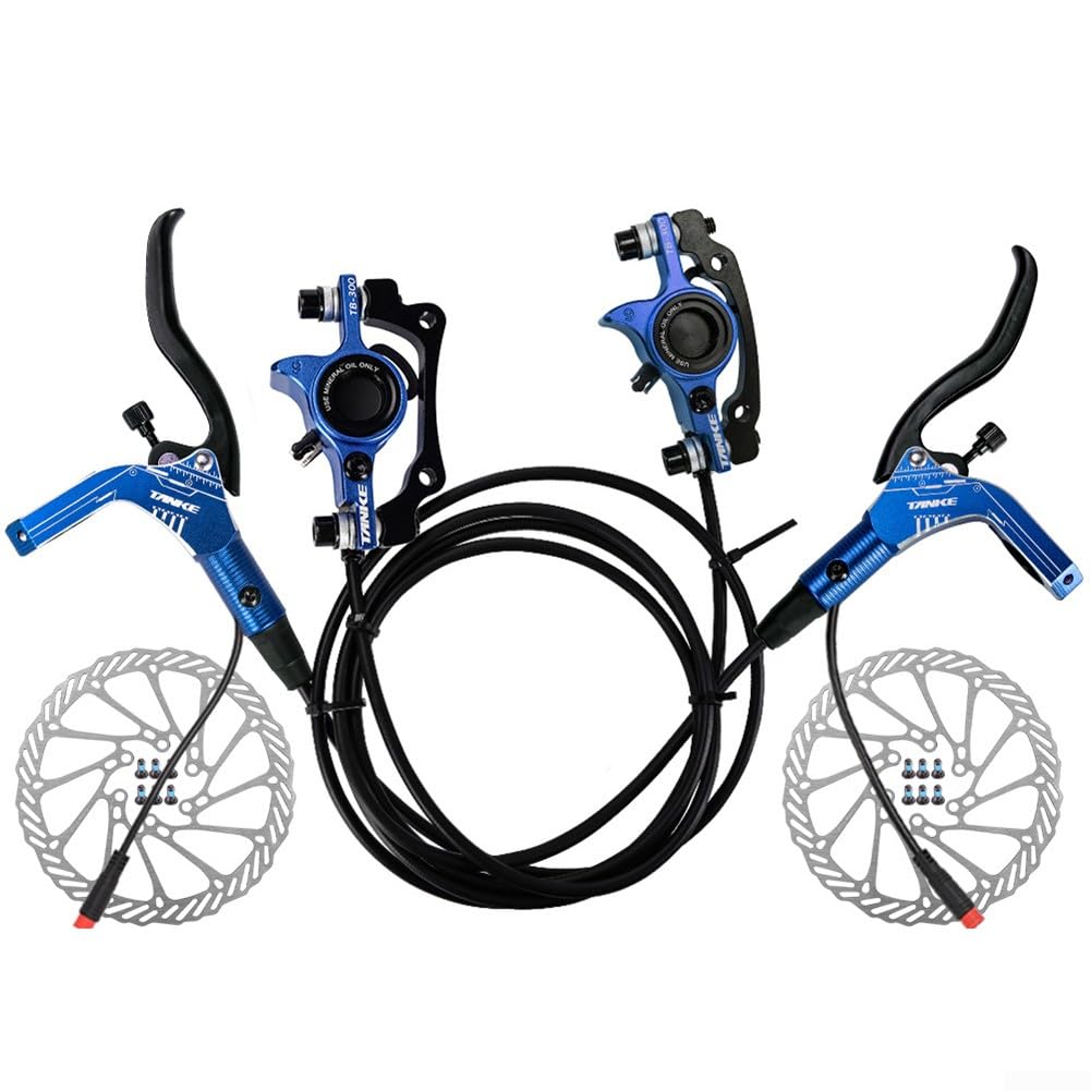 Adeptly crafted hydraulic disc brake assembly made specifically for Electric Bicycles Incorporating an Efficient Safety Mechanism (Blue) von SPORTARC