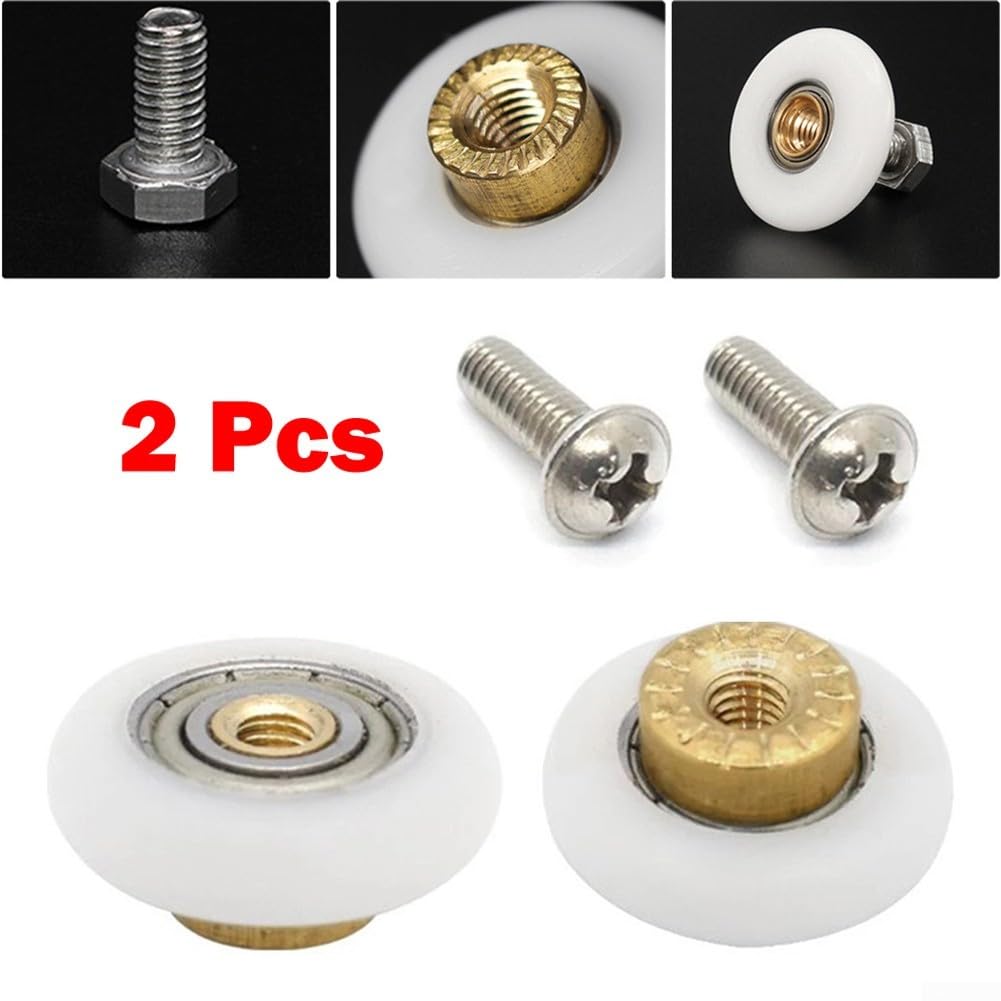 Ersatzrollen für Duschtüren mit Schrauben, geeignet für Raddurchmesser von 19 mm, 23 mm, 25 mm und 27 mm (23 mm) von SPORTARC