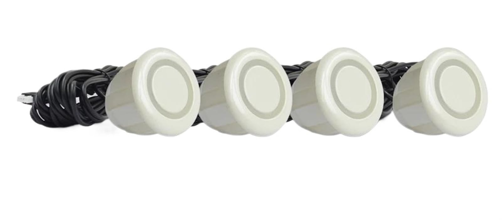 Einparksensoren Vorne Hinten Auto 4 Parkplatz Sensor Kit Parktronic Rückfahr Backup Radar Recoil Auto Detektor Unterstützung Stimme Summer Automobil Einparkhilfesensor(Pearl White) von SPREKS