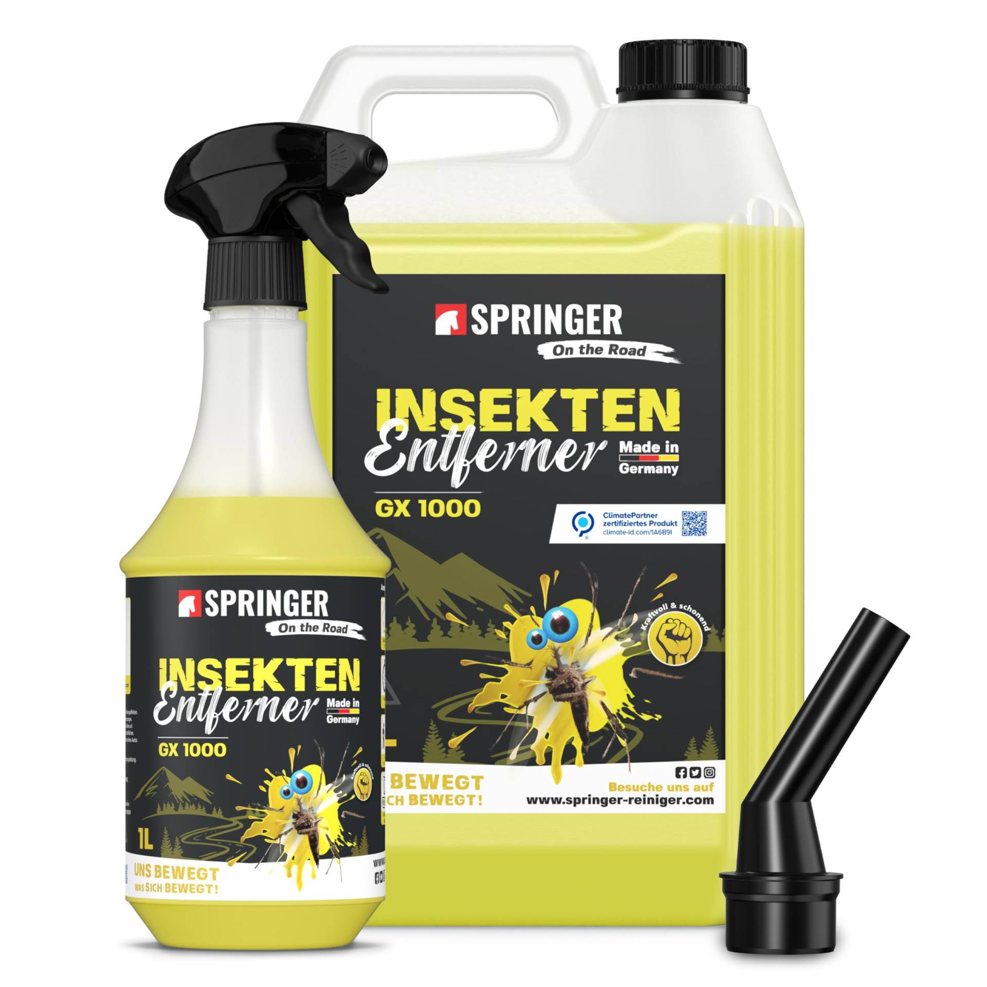 SPRINGER GX1000 - - Insektenentferner 5L + 1L - - Materialschonende Rezeptur - - Tiefenwirksame Formel - - Insekten-Reiniger für hartnäckige und angetrocknete Insektenreste von SPRINGER