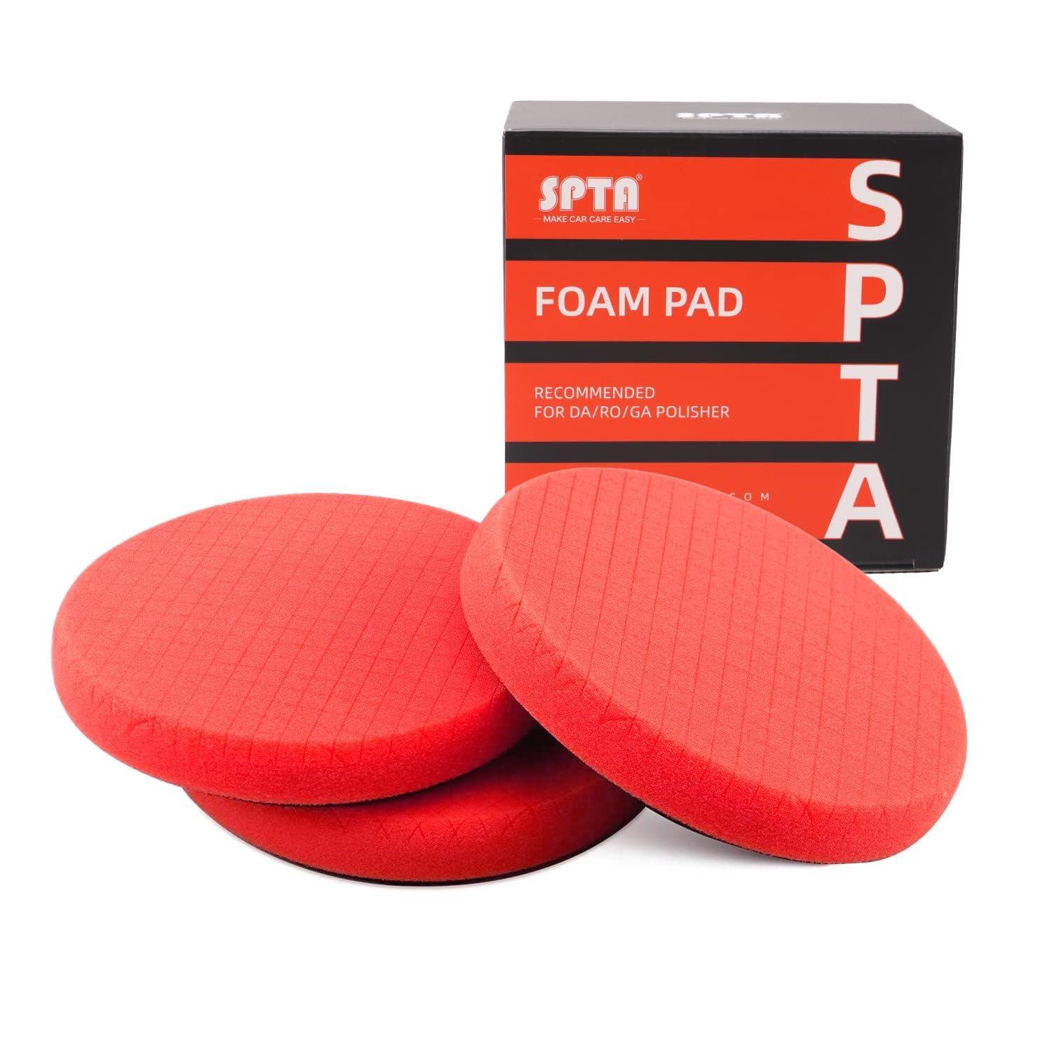 Red Finish Polish Pad, SPTA 3 Stück 6 Zoll Polierpads für 150 mm Trägerplatte Compound Polierschwamm für Auto Polierer Polieren, Polieren und Wachsen von SPTA