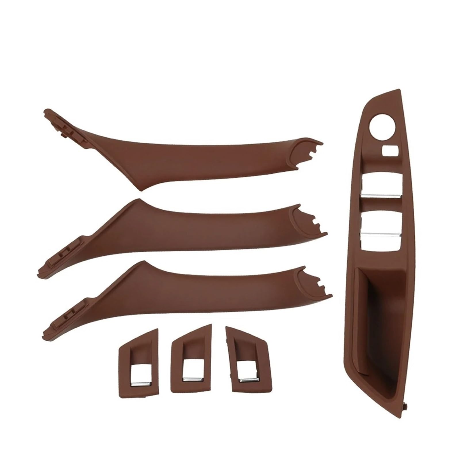 7PCS Set Für F10 F11 F18 520 523 525 528 530 2010-2017 RHD Rechts Hand Fahrer Innen Tür Fenster Schalter Panel Pull Griff Auto Innendekoration Interieur Dekor(Model B Brown) von SPUFKGE