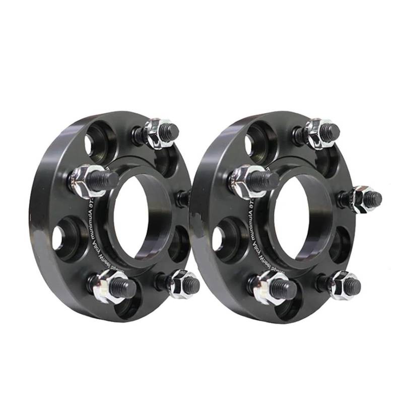 Auto Distanzscheiben Spurverbreiterung 2 Stück Für Geschmiedet Aluminium Legierung Spurverbreiterungen 5x112 CB 66,6mm Felgen Adapter(25mm-Black) von SPUFKGE