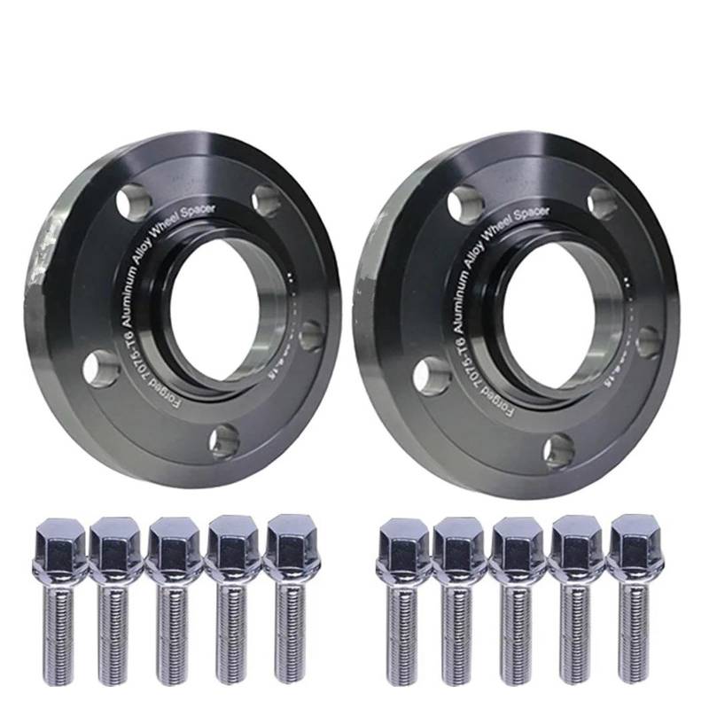 Auto Distanzscheiben Spurverbreiterung 2 Stück Spurverbreiterungen 5x112 CB 66,6mm Felgen Adapter Für Benz Geschmiedet Aluminium Legierung(Adapter 15mm-Black) von SPUFKGE