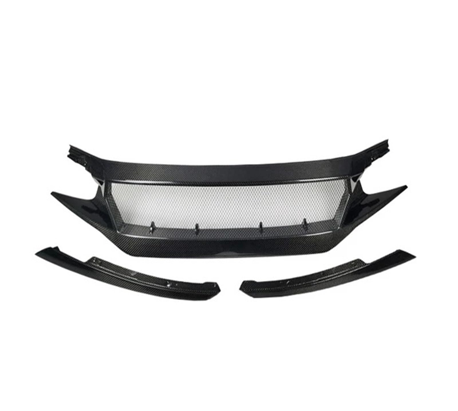 Auto Frontgrill Für 10. Für Civic FK7 FK8 Für Type-R Auto Fiberglas Frontschürze Grille Racing Für FC Für JS N1 Stil Lufteinlass Grille Motor Haube Front Kühlergrille(Carbon Fibre) von SPUFKGE