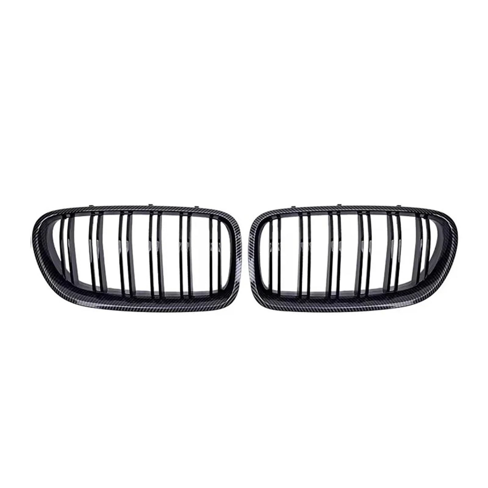 Auto Frontgrill Für 5er F10 F11 F18 2010-2017 528i 535i Frontstoßstange Doppellamellengrill Oberer Renngitter Im Silbernen Diamanten-Stil Front Kühlergrille(Double-Carbon Look) von SPUFKGE