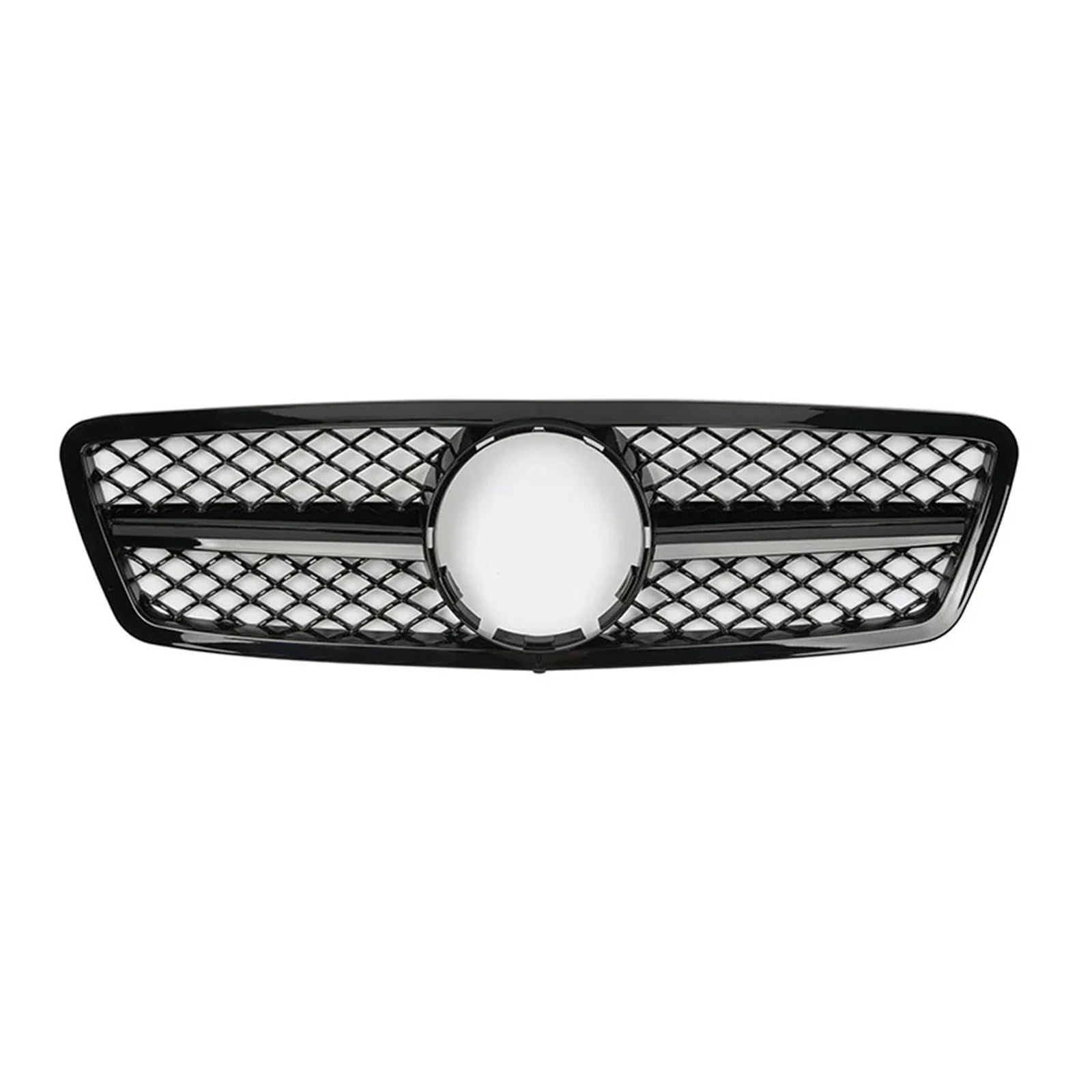 Auto Frontgrill Für Benz C-Klasse W203 C200 C240 ​​C320 2001-2007 Chrom Silber Diamanten Stil Kühlergrill Schwarz Für GTR Stil Front Stoßstange Grille Front Kühlergrille(A-Glossy Black) von SPUFKGE